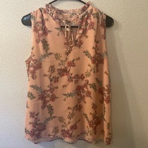 St. Tropez West floral tank top size small